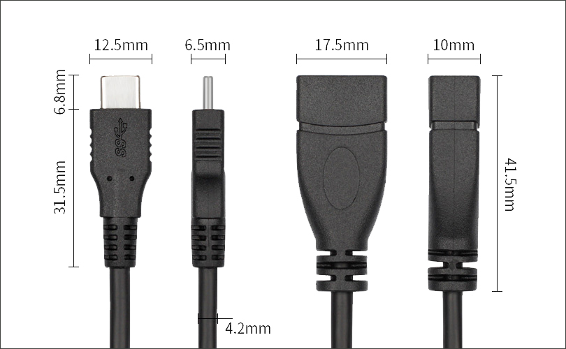 USB 3.1 C to A Female OTG Cable